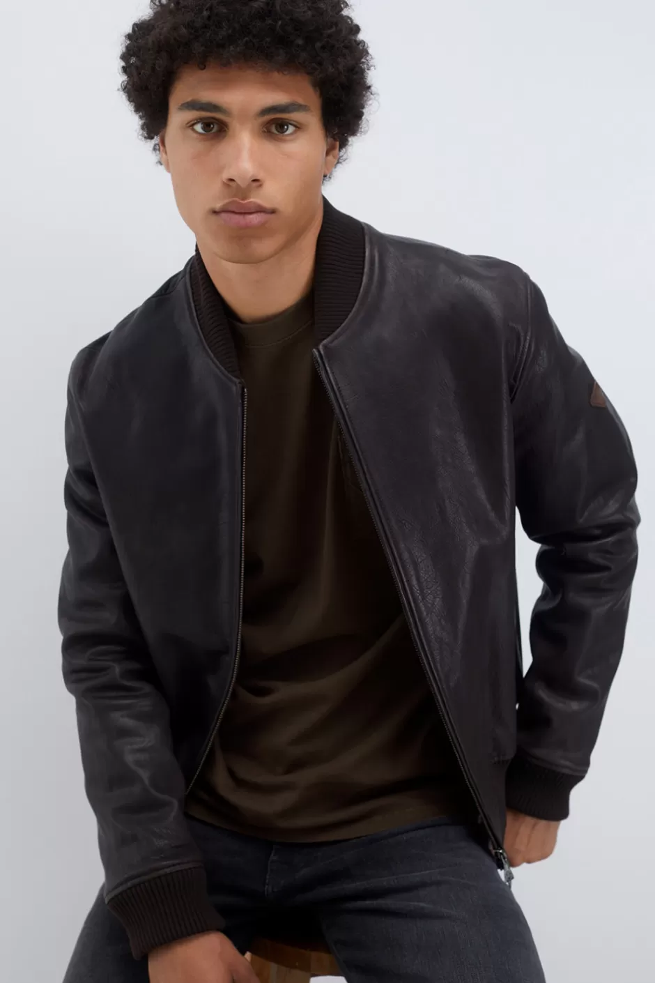 Uomo Roy Rogers Bomber In Pelle Vintage