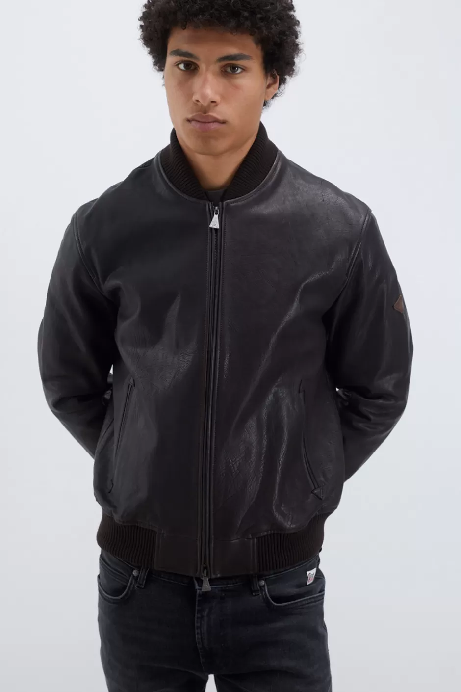 Uomo Roy Rogers Bomber In Pelle Vintage