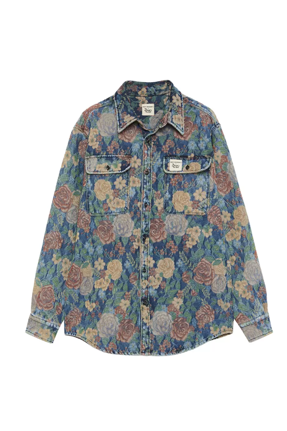 Uomo Roy Rogers Camicia Time Off Roy Roger's X Dave's Ny In Jacquard Tapestry