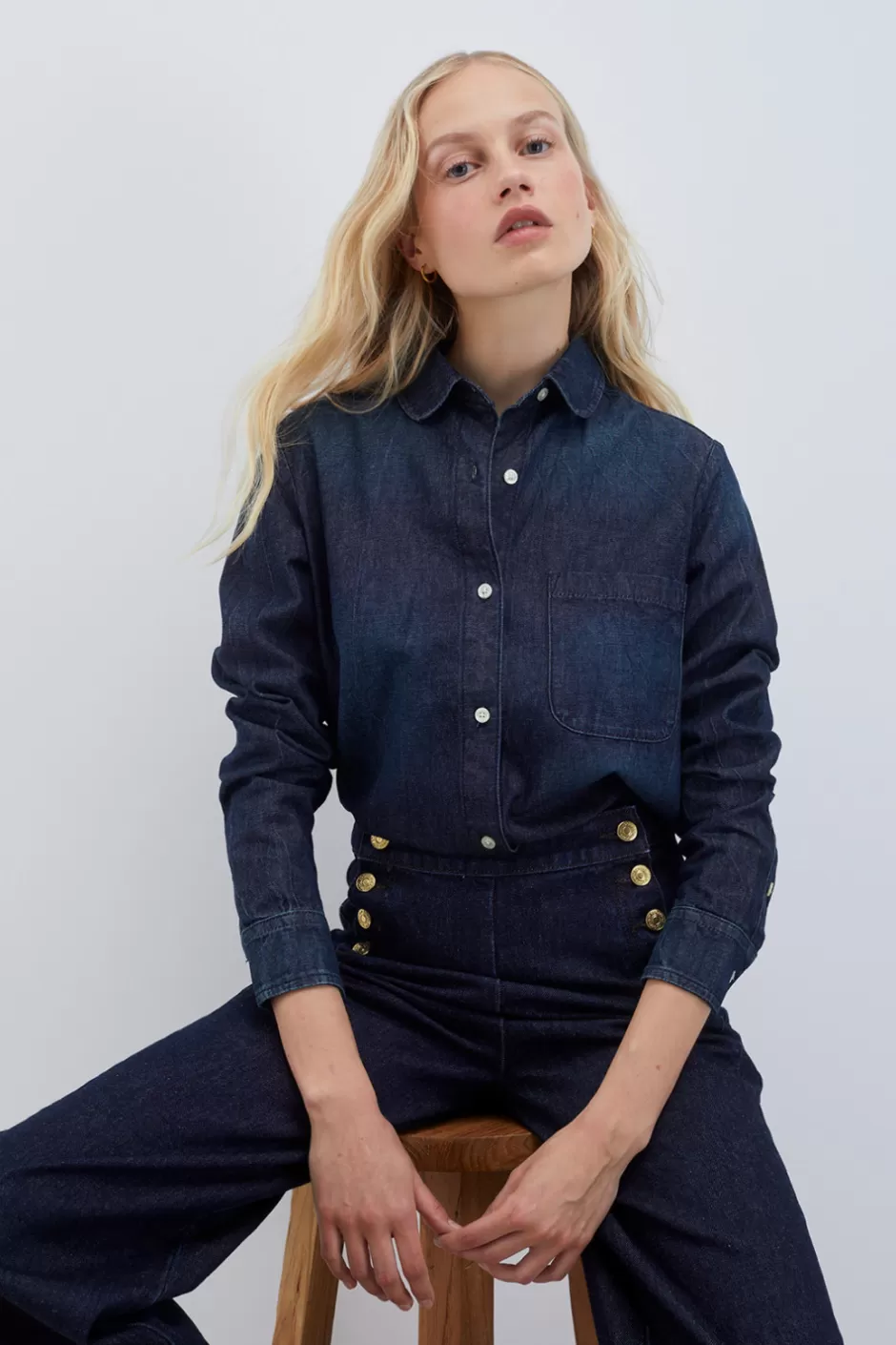 Donna Roy Rogers Camicia Tiny Denim