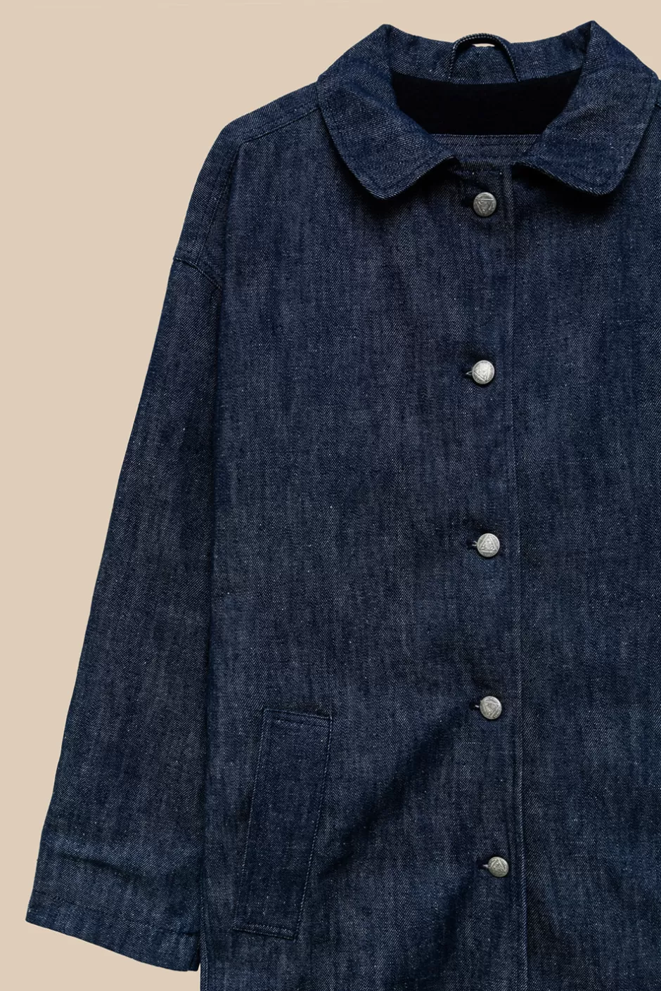 Donna Roy Rogers Cappotto Vintage 60 70th Denim Rinse