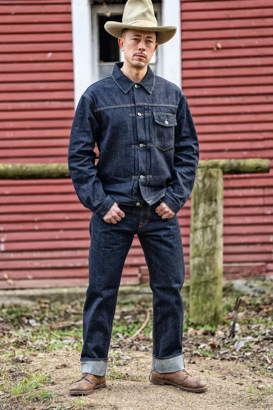 Uomo Roy Rogers Cult Wide Man Jap Selv. Shrink To Fit Denim Rinse