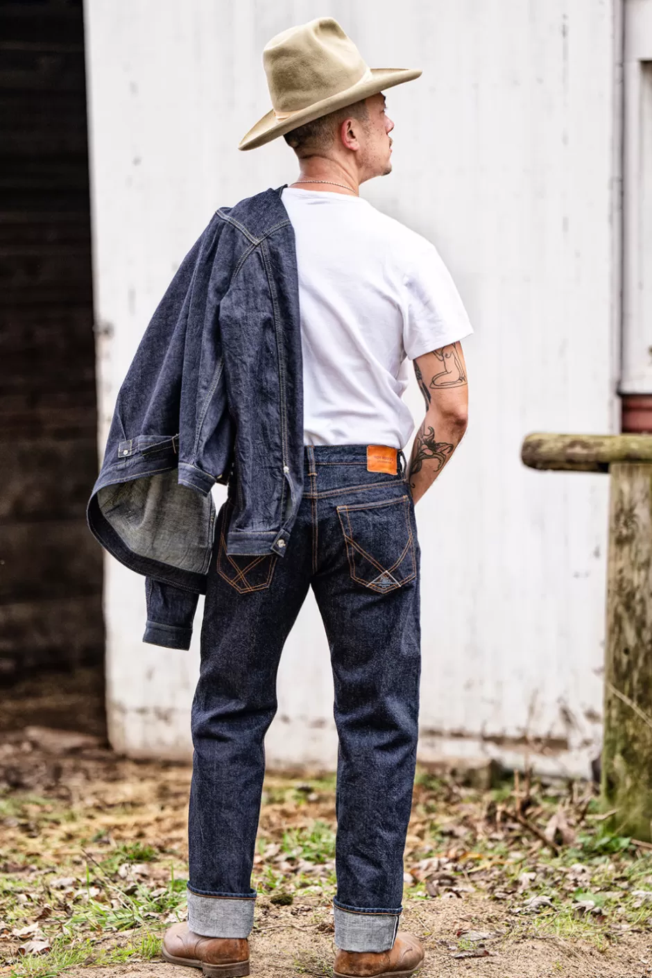 Uomo Roy Rogers Cult Wide Man Jap Selv. Shrink To Fit Denim Rinse