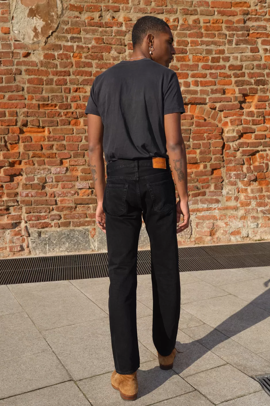 Uomo Roy Rogers Cult Wide Selvedge Bar Roy Roger's Black Denim Super S.w.