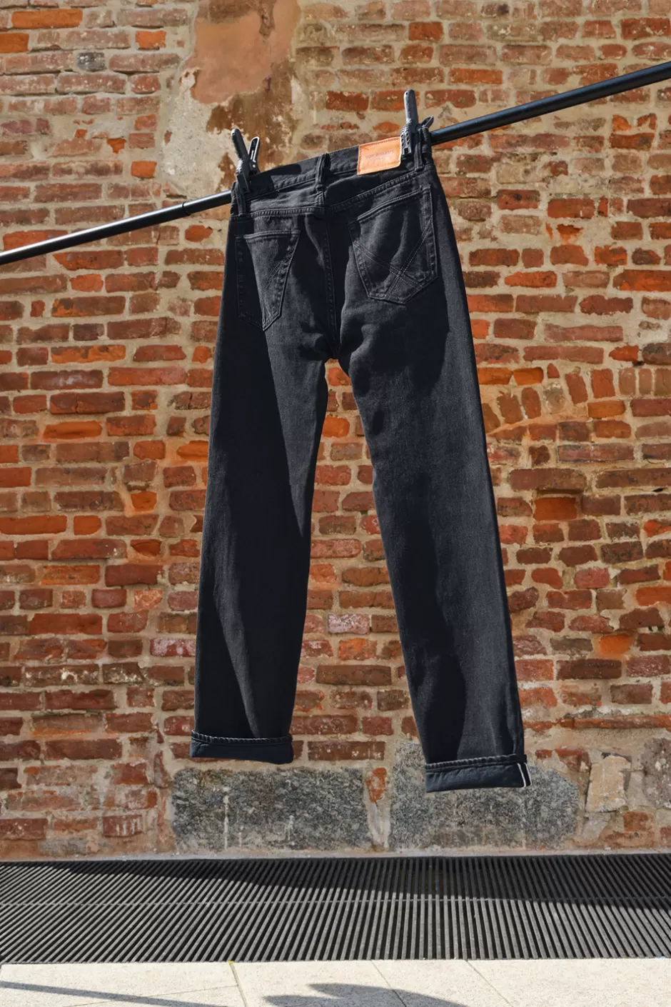 Uomo Roy Rogers Cult Wide Selvedge Bar Roy Roger's Black Denim Super S.w.