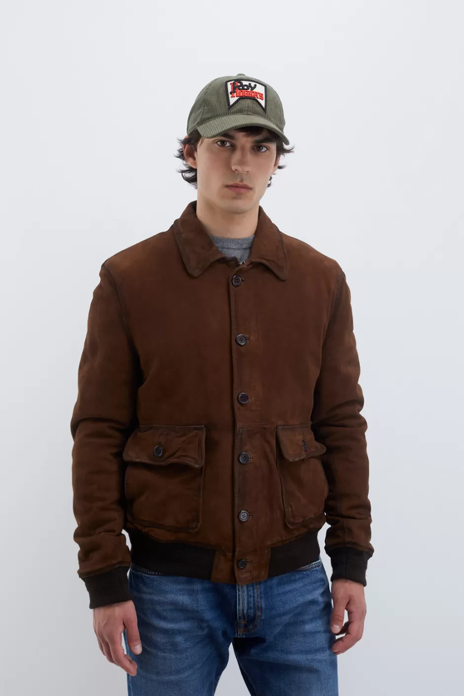 Uomo Roy Rogers Giacca Newman In Suede Vintage