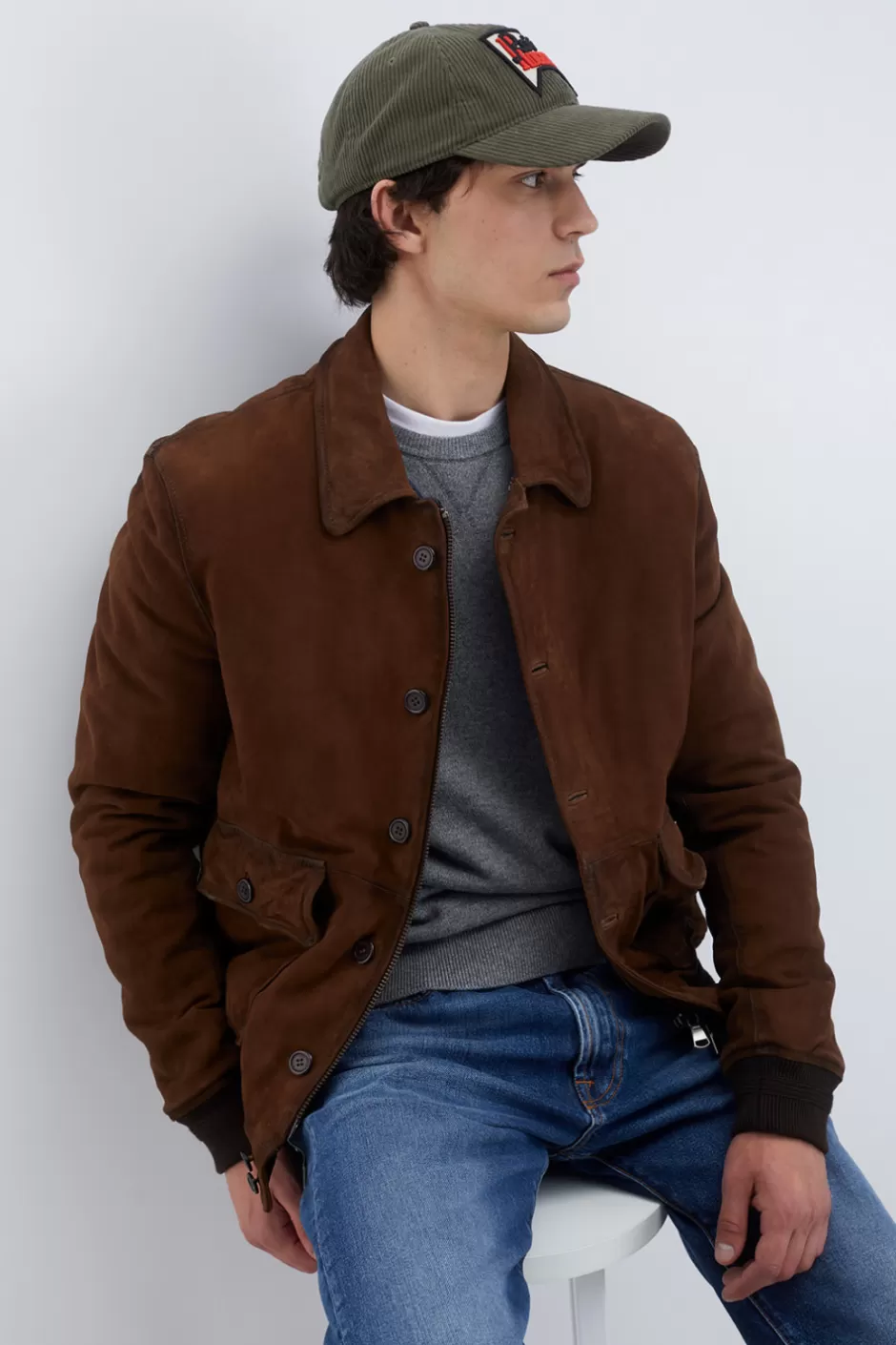 Uomo Roy Rogers Giacca Newman In Suede Vintage