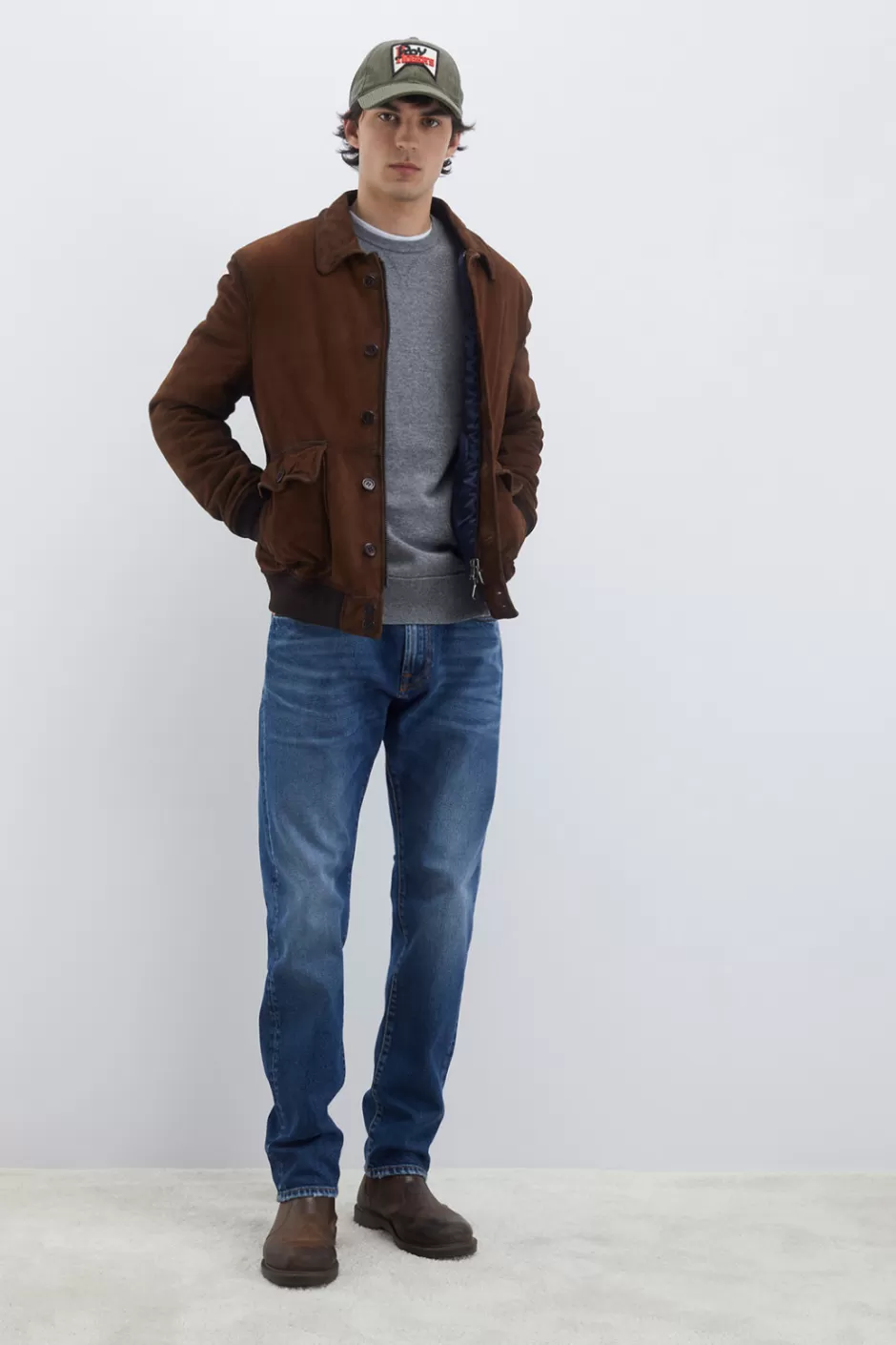 Uomo Roy Rogers Giacca Newman In Suede Vintage