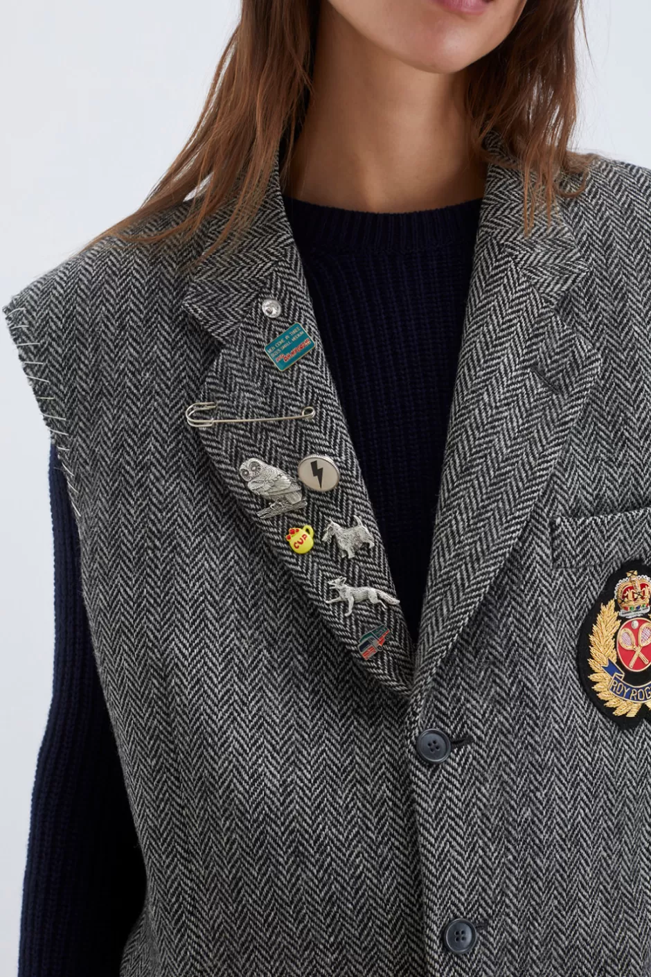 Donna Roy Rogers Giacca Vintage Old Glory Harris Tweed