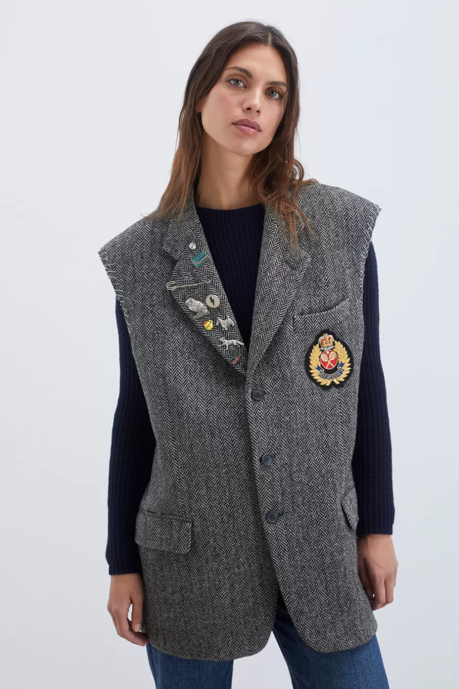 Donna Roy Rogers Giacca Vintage Old Glory Harris Tweed