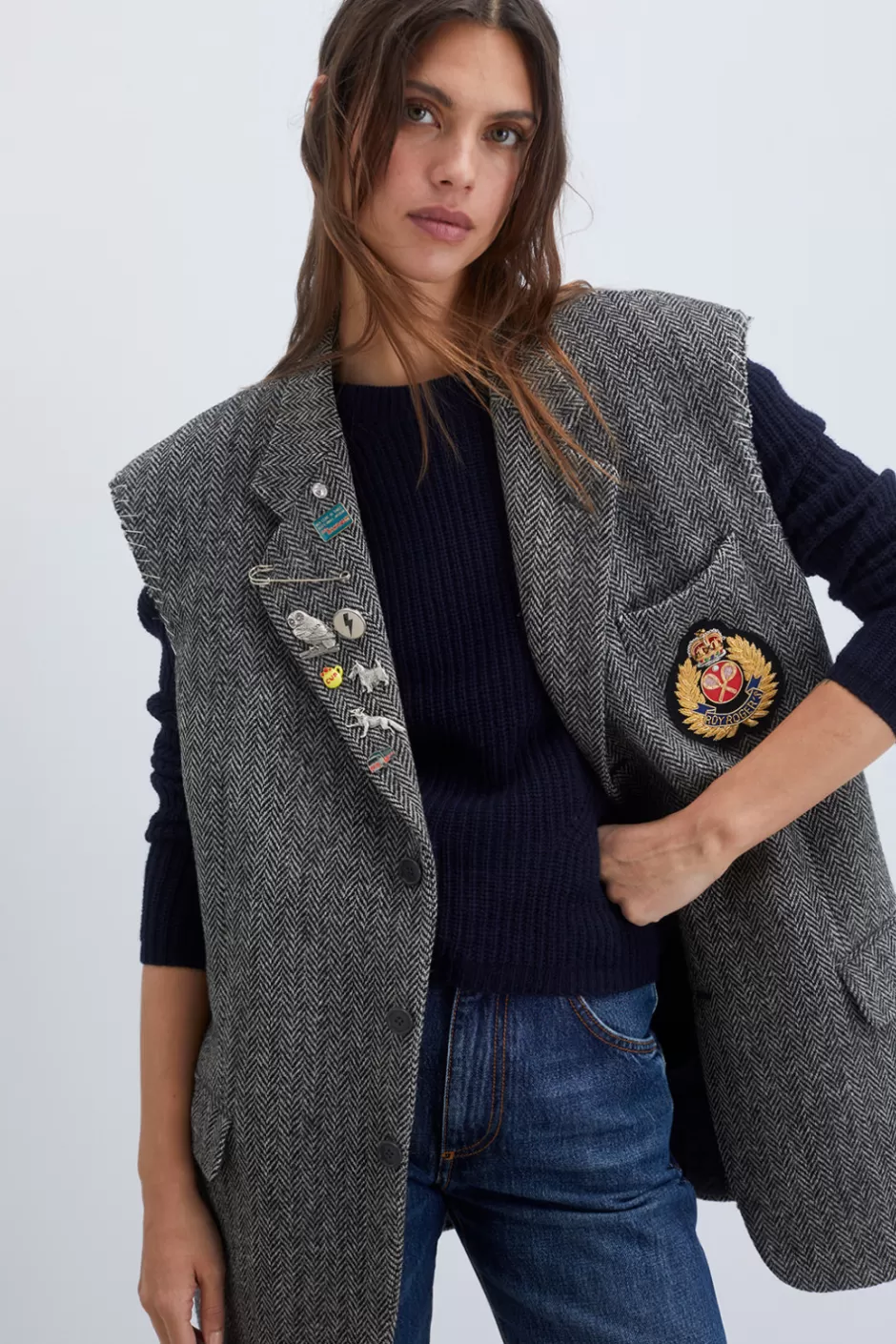 Donna Roy Rogers Giacca Vintage Old Glory Harris Tweed