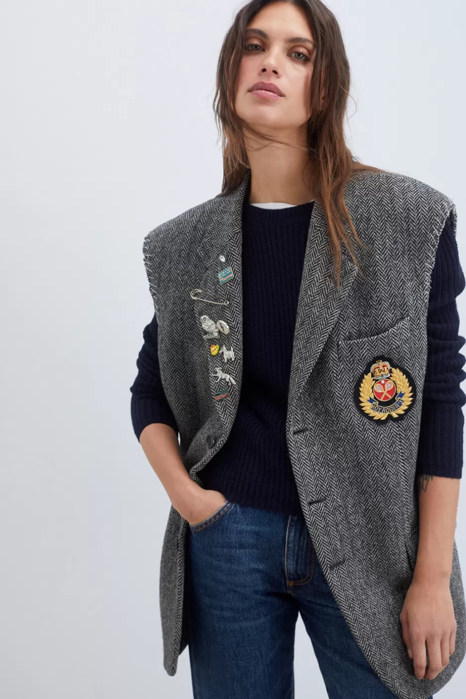 Donna Roy Rogers Giacca Vintage Old Glory Harris Tweed