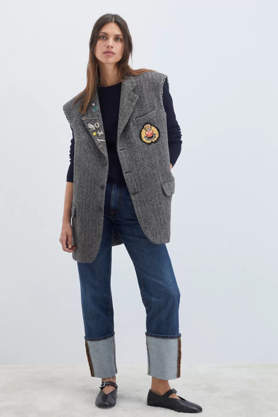 Donna Roy Rogers Giacca Vintage Old Glory Harris Tweed