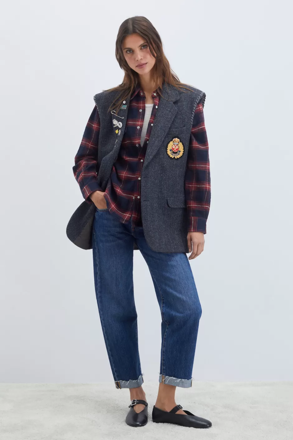 Donna Roy Rogers Giacca Vintage Old Glory Harris Tweed