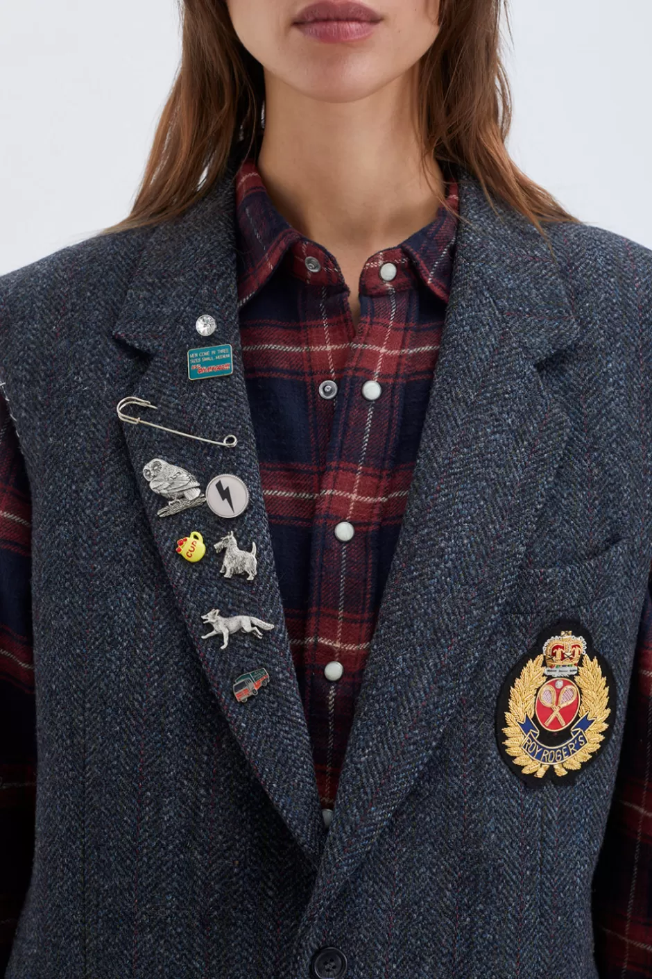 Donna Roy Rogers Giacca Vintage Old Glory Harris Tweed