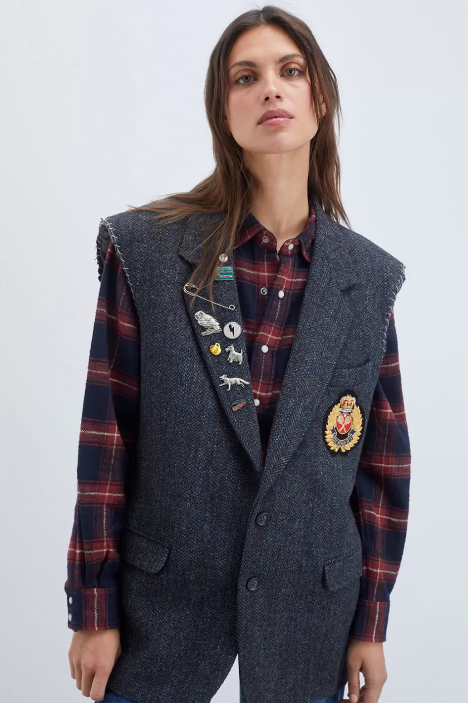 Donna Roy Rogers Giacca Vintage Old Glory Harris Tweed