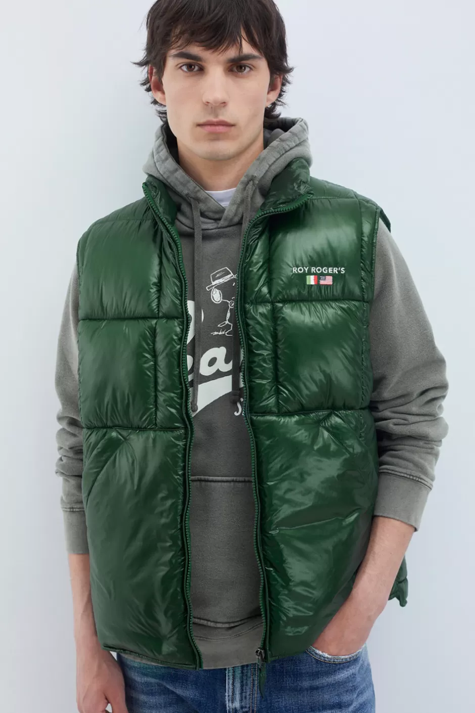 Uomo Roy Rogers Gilet In Nylon Ripstop