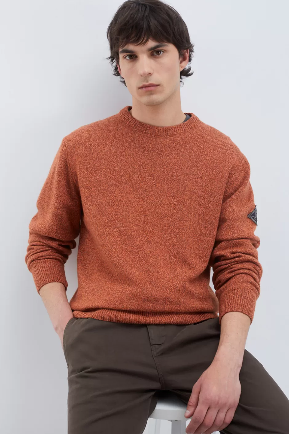 Uomo Roy Rogers Maglia Girocollo In Lana E Cashmere Muline