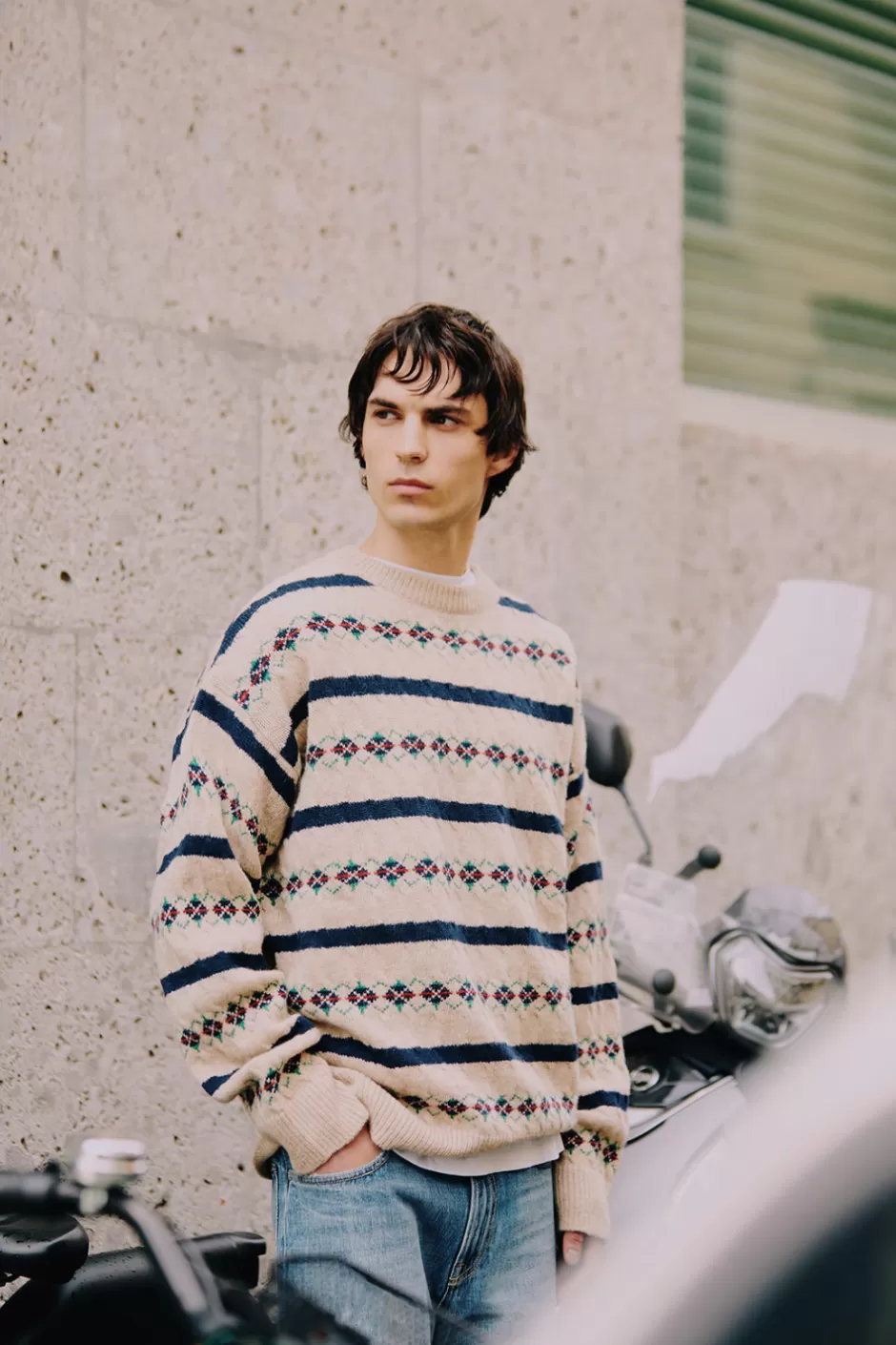 Uomo Roy Rogers Maglia Girocollo Vintage In Lana Shetland