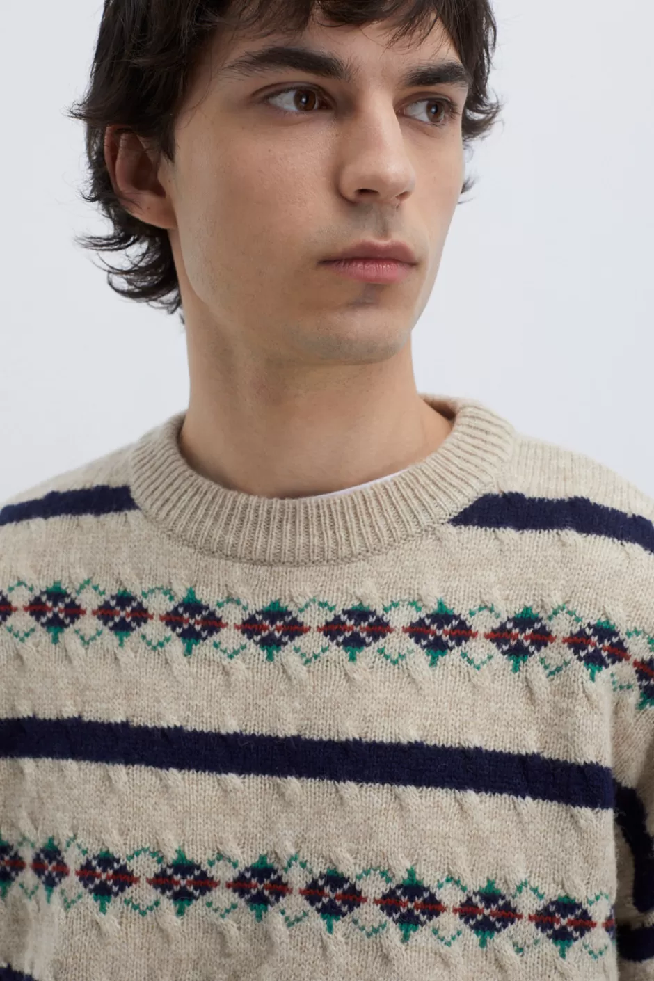 Uomo Roy Rogers Maglia Girocollo Vintage In Lana Shetland