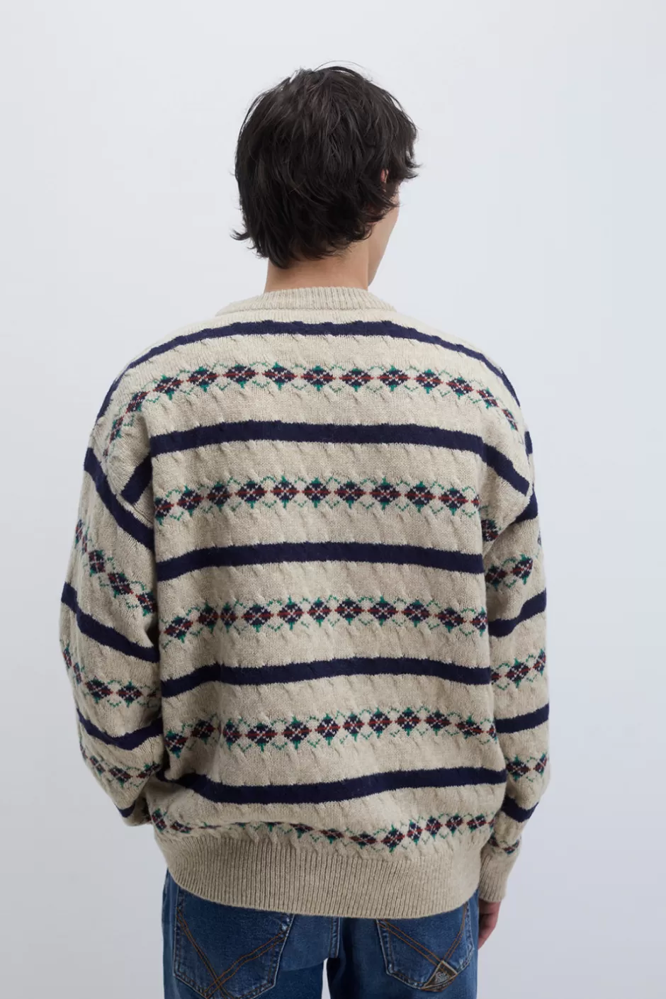 Uomo Roy Rogers Maglia Girocollo Vintage In Lana Shetland