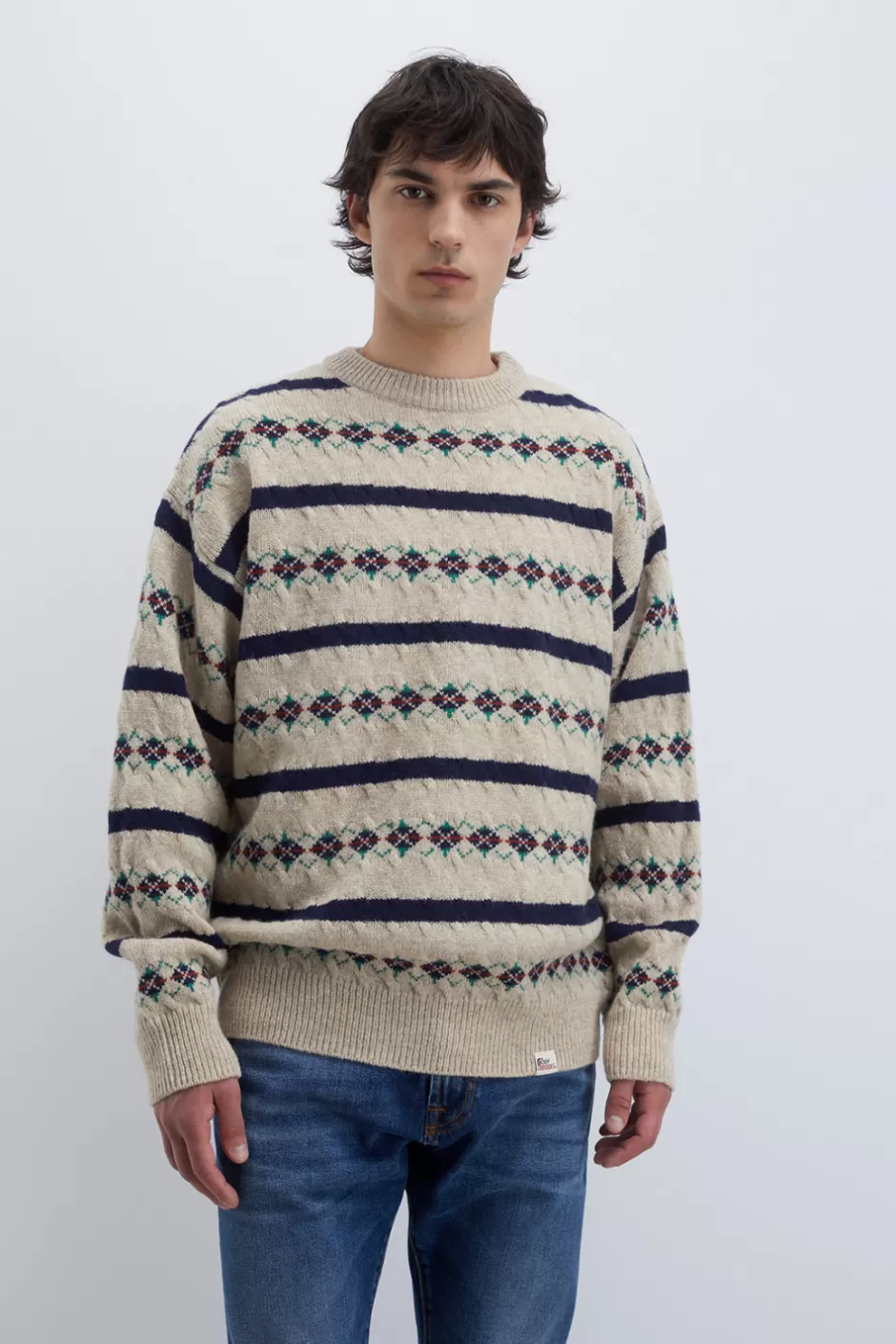 Uomo Roy Rogers Maglia Girocollo Vintage In Lana Shetland