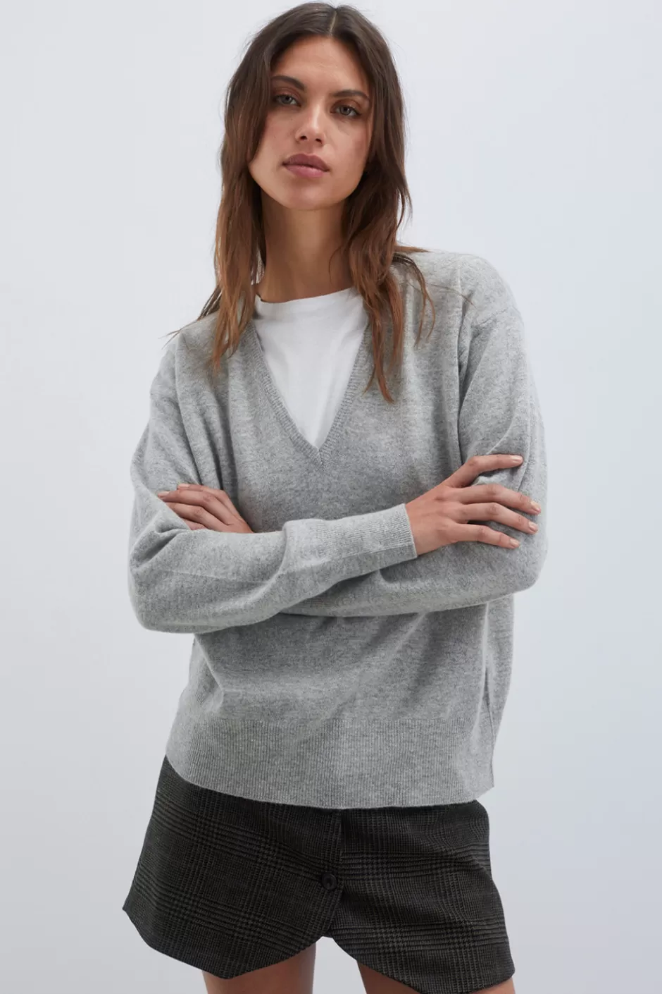 Donna Roy Rogers Maglia Scollo V In Lana E Cashmere