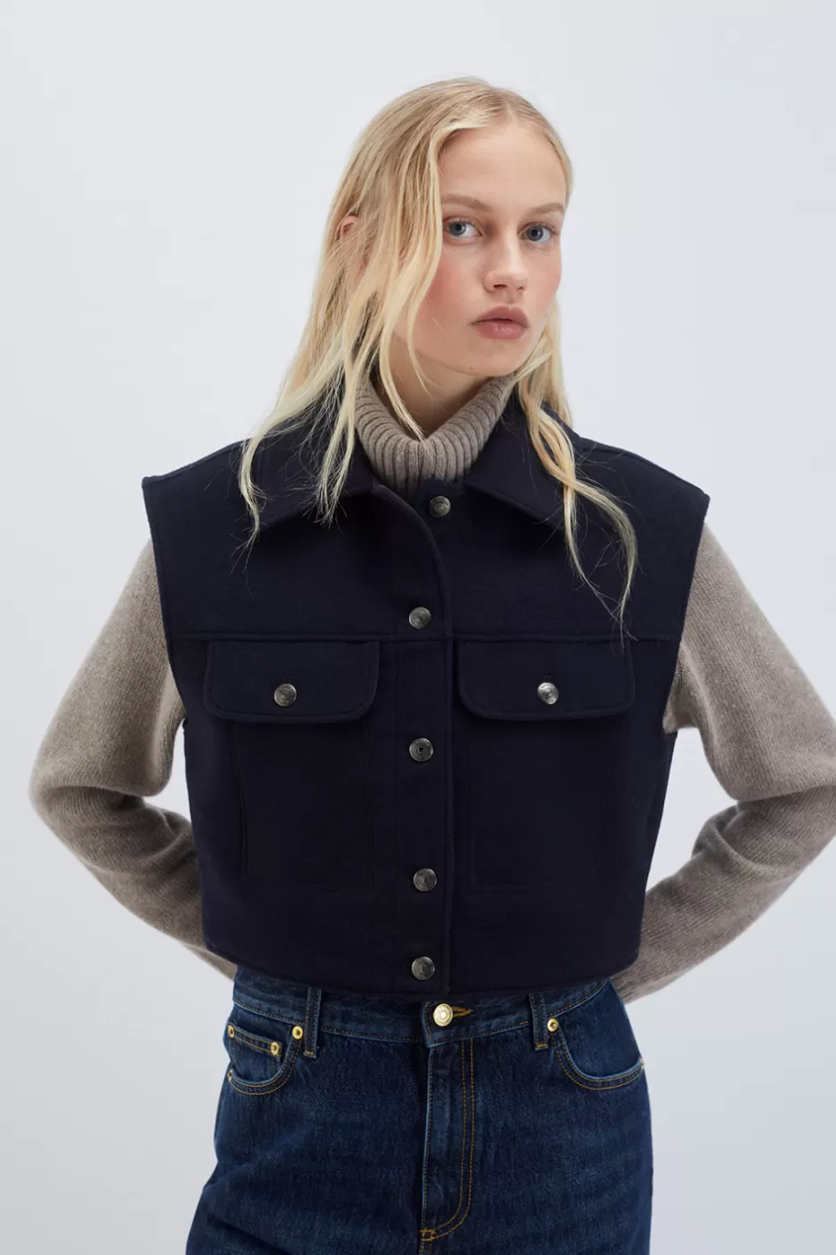 Donna Roy Rogers Mini Gilet Melton