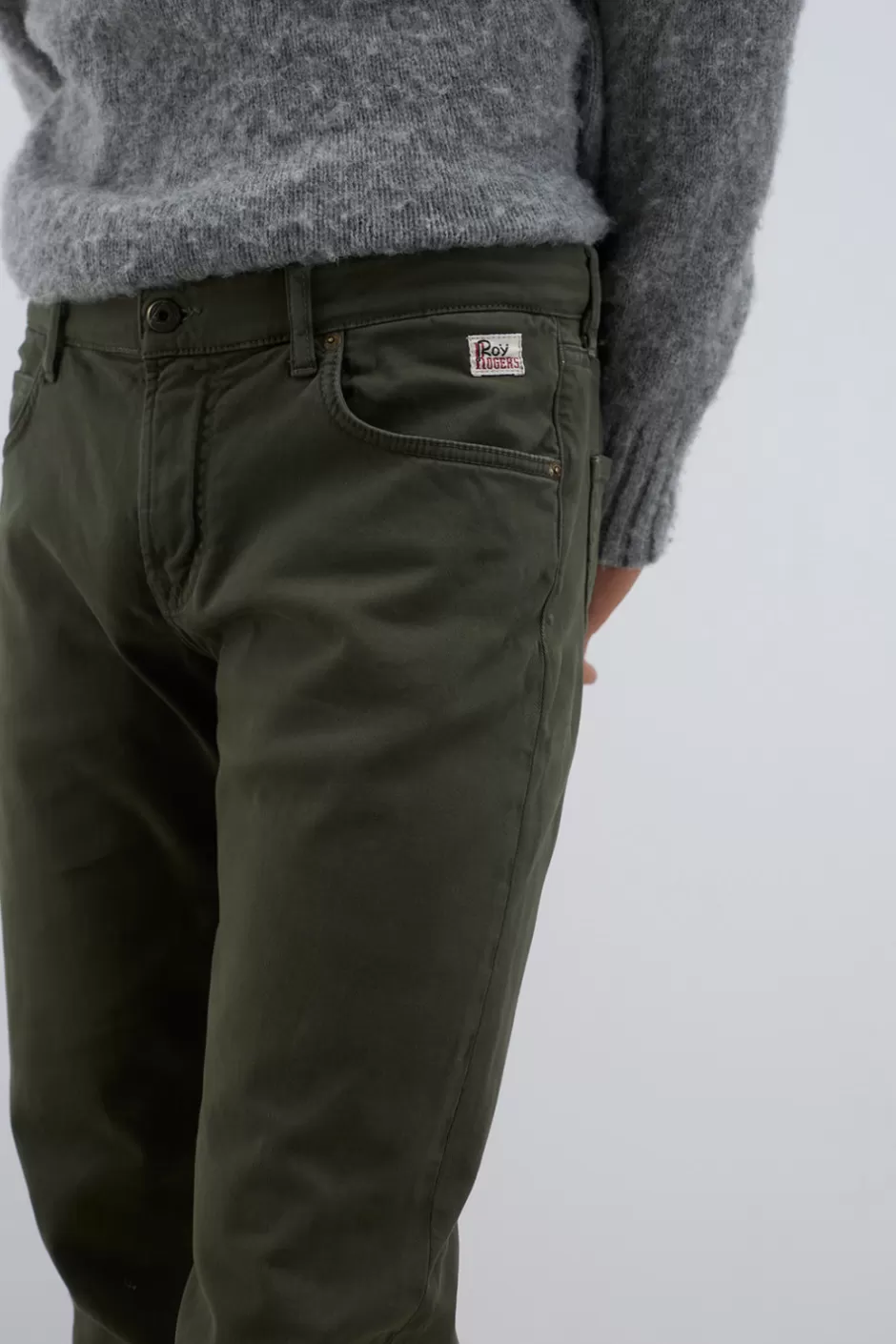 Uomo Roy Rogers Pantalone 517 Plain In Gabardina