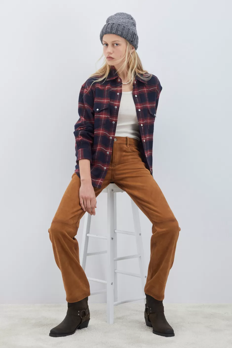 Donna Roy Rogers Pantalone Sofia In Suede Vintage