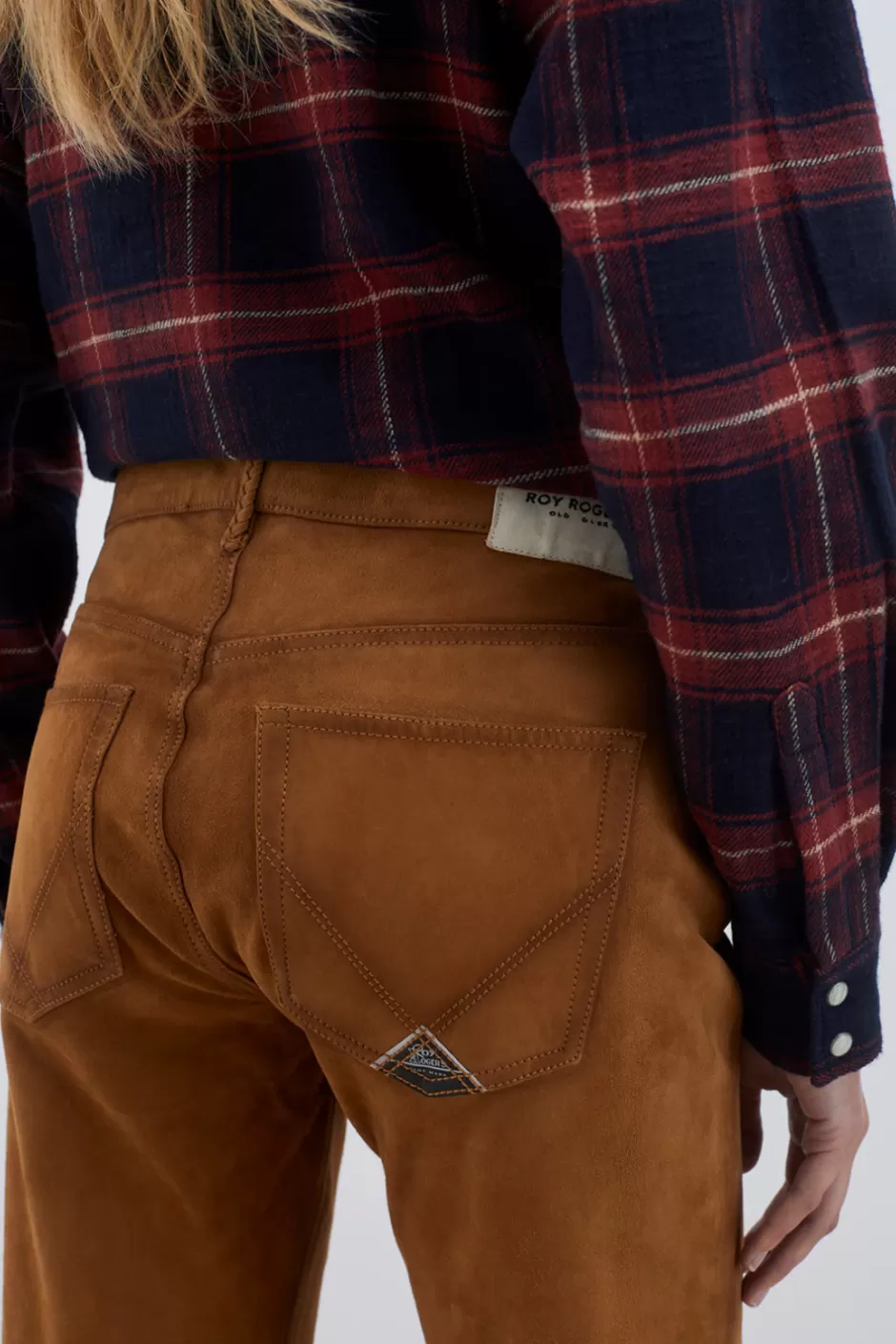 Donna Roy Rogers Pantalone Sofia In Suede Vintage