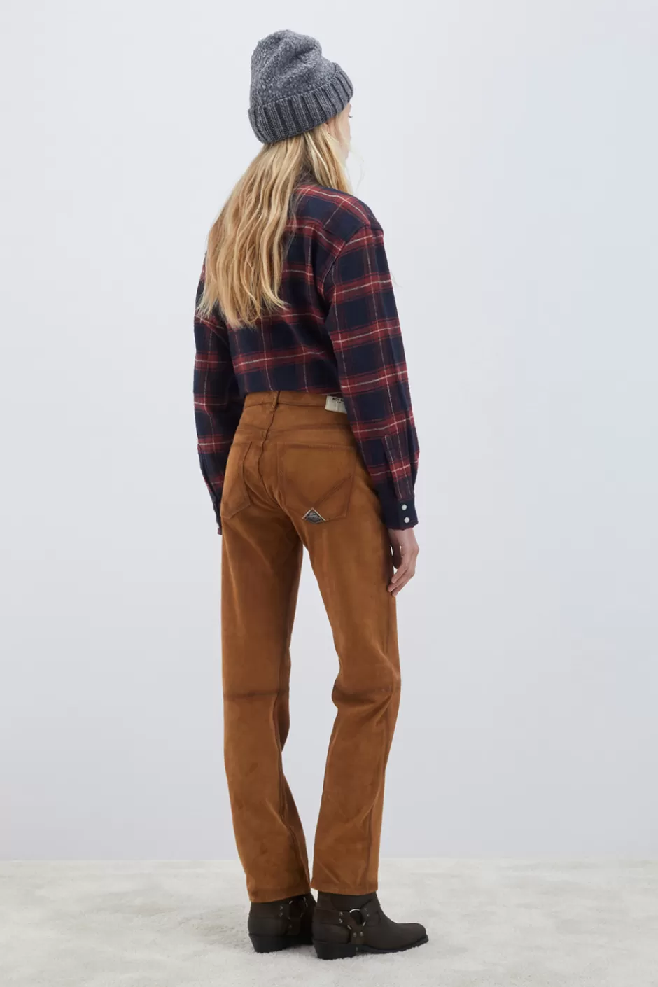 Donna Roy Rogers Pantalone Sofia In Suede Vintage